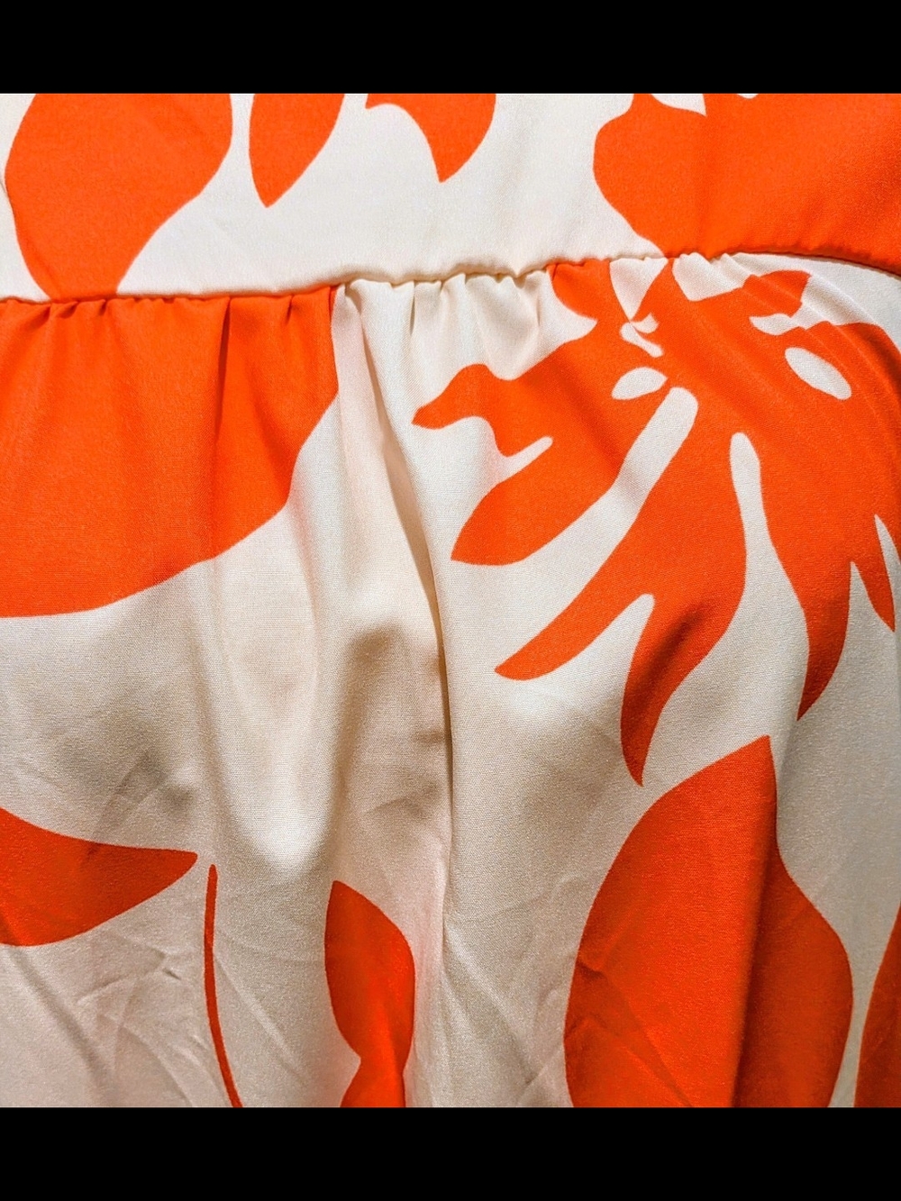 Bold Orange & Cream Floral Swing Dress - Picture 5 of 5